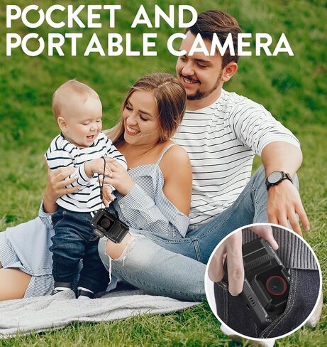 Omzer Digital Camera for Photography Video - 4K Vlogging 48MP Cameras with 2.8" Screen - Compact and Portable for Kids Teens Beginners - 18X Zoom Point & Shoot Camara - Include 32G Sd Card - White in Kuwait
