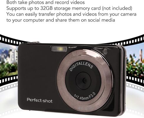 1080P Digital Camera for Photography, 2.7in Screen 48MP Vlogging Camera with SD Card, 8X Zoom Portable Digital Camera, with Wrist Strap and Fill Light for Traveling in Saudi Arabia