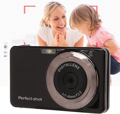 1080P Digital Camera for Photography, 2.7in Screen 48MP Vlogging Camera with SD Card, 8X Zoom Portable Digital Camera, with Wrist Strap and Fill Light for Traveling in Saudi Arabia