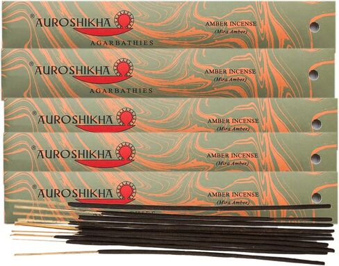 Auroshikha Incense - Amber - Classic Marble Incense (10 Pack - 100 Gram Total) in Kuwait