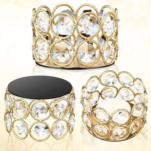 12 Pieces Crystal Votive Candle Holder Elegant Tealight Candle Holders Decorative Gold Candle Holders Centerpiece Holders Wedding Centerpieces Candles for Wedding Home Party Decor (Candle Excluded) in Saudi Arabia