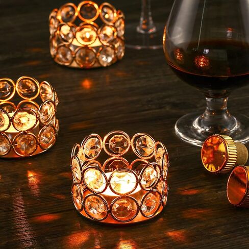 12 Pieces Crystal Votive Candle Holder Elegant Tealight Candle Holders Decorative Gold Candle Holders Centerpiece Holders Wedding Centerpieces Candles for Wedding Home Party Decor (Candle Excluded) in Saudi Arabia