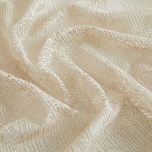 HLC.ME Joyce ستائر زخرفية شبه شفافة لتصفية النوافذ بحلقات معدنية لغرفة النوم وغرفة المعيشة - مجموعة من لوحتين (طول 54 × 84 بوصة، رمادي داكن من الكتان) in Kuwait