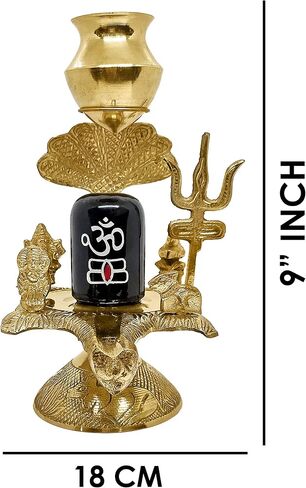 SATVIK Brass Shivalingam Shri Kartikey Shri Ganesh Mata Parvati Shri Nandi Sampoorna Shiv Parivaar with Trishul and Water Pouring Lota (9 INCH.) in Saudi Arabia