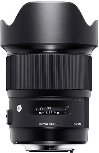 عدسة سيجما الفنية 20 ملم f/1.4 DG HSM لكاميرا Canon EF، حزمة مع غطاء عدسة مرن، غلاف عدسة، حافظة عدسة، طقم تنظيف، منظف، قاعدة توصيل USB سيجما، حبل ربط in Kuwait