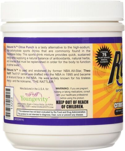 Youngevity Rebound Fx Citrus Powder, 360g – Supplement for Energy, Enriched with Vitamins, Minerals and Antioxidants – Immune System Booster Powder - Energy Vitamins Drink Mix for Women & Men (2 Pack) in Saudi Arabia