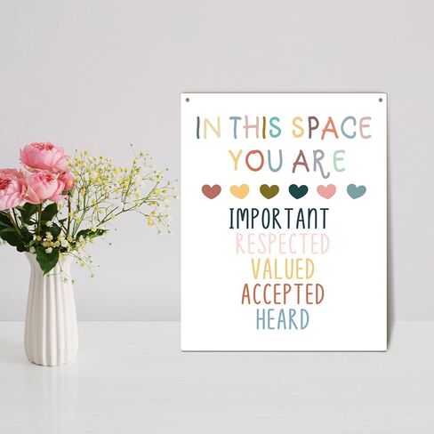 لوحة خشبية تحفيزية مقاس 8 × 10 بوصة معلقة على الحائط، في هذا الفضاء أنت، علامة خشبية ملونة للصحة العقلية هدية فنية لتزيين الجدران في الفصول الدراسية والمكتب والدراسة في غرفة النوم - 06 in Kuwait