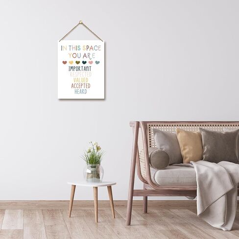 لوحة خشبية تحفيزية مقاس 8 × 10 بوصة معلقة على الحائط، في هذا الفضاء أنت، علامة خشبية ملونة للصحة العقلية هدية فنية لتزيين الجدران في الفصول الدراسية والمكتب والدراسة في غرفة النوم - 06 in Kuwait