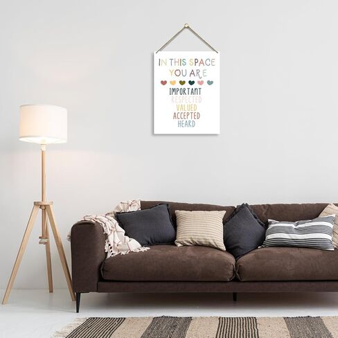 لوحة خشبية تحفيزية مقاس 8 × 10 بوصة معلقة على الحائط، في هذا الفضاء أنت، علامة خشبية ملونة للصحة العقلية هدية فنية لتزيين الجدران في الفصول الدراسية والمكتب والدراسة في غرفة النوم - 06 in Kuwait