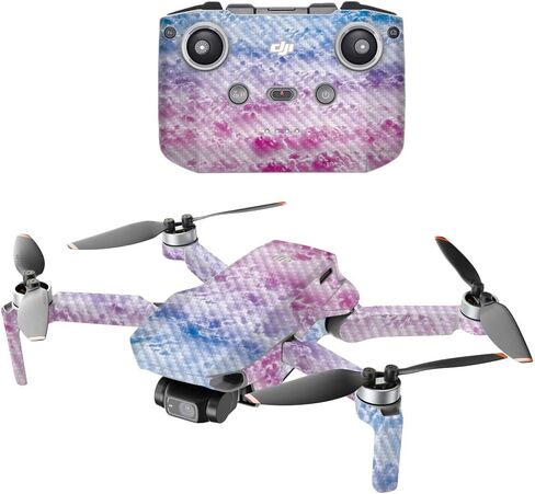 جلود قوية من ألياف الكربون متوافقة مع طائرة DJI Mini 2 المحمولة بدون طيار - حماية من الرخام الذهبي الأسود، لمسة نهائية متينة من ألياف الكربون سهلة الاستخدام، مصنوعة في الولايات المتحدة الأمريكية in Saudi Arabia