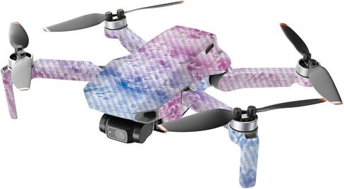 جلود قوية من ألياف الكربون متوافقة مع طائرة DJI Mini 2 المحمولة بدون طيار - حماية من الرخام الذهبي الأسود، لمسة نهائية متينة من ألياف الكربون سهلة الاستخدام، مصنوعة في الولايات المتحدة الأمريكية in Saudi Arabia
