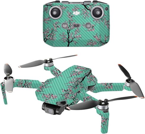 جلود قوية من ألياف الكربون متوافقة مع طائرة DJI Mini 2 المحمولة بدون طيار - حماية من الرخام الذهبي الأسود، لمسة نهائية متينة من ألياف الكربون سهلة الاستخدام، مصنوعة في الولايات المتحدة الأمريكية in Saudi Arabia