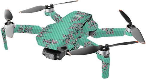 جلود قوية من ألياف الكربون متوافقة مع طائرة DJI Mini 2 المحمولة بدون طيار - حماية من الرخام الذهبي الأسود، لمسة نهائية متينة من ألياف الكربون سهلة الاستخدام، مصنوعة في الولايات المتحدة الأمريكية in Saudi Arabia