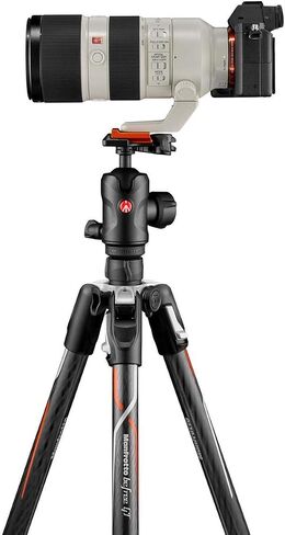 Manfrotto Befree GT 4-Section Carbon Fiber Travel Tripod with 496 Ball Head, Black in Saudi Arabia