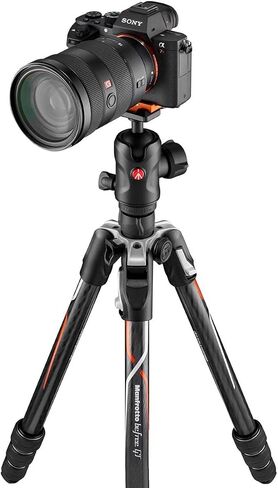 Manfrotto Befree GT 4-Section Carbon Fiber Travel Tripod with 496 Ball Head, Black in Saudi Arabia