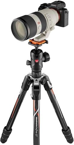 Manfrotto Befree GT 4-Section Carbon Fiber Travel Tripod with 496 Ball Head, Black in Saudi Arabia