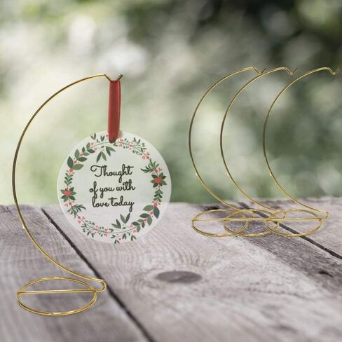 حوامل عرض الزينة الذهبية من BANBERRY DESIGNS - مجموعة من 4 حوامل - حامل زينة عيد الميلاد من المعدن النحاسي بطول 11 بوصة... in Kuwait