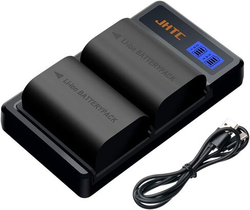 JHTC LP-E6 Rechargeable Battery Pack (2pack) and Dual USB LED Charger, Compatible with Canon LP-E6, LP-E6N and Canon EOS 7D, 7D Mark II,EOS 60D,EOS 60Da, EOS 70D, EOS 80D,EOS R,XC10,XC15 in Kuwait