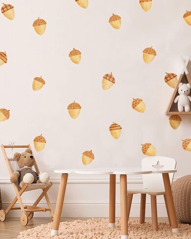 Acorn Wall Decals Peel and Stick Woodland Nursery Decor Wall Stickers Kids Room Wall Art Baby Girl Boy Bedroom Wall Decor in Saudi Arabia