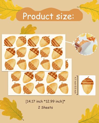 Acorn Wall Decals Peel and Stick Woodland Nursery Decor Wall Stickers Kids Room Wall Art Baby Girl Boy Bedroom Wall Decor in Saudi Arabia