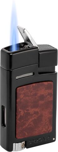 ولاعة لهب جيت من شيكار فورتي، ثقب سيجار قابل للطي 7 مم، مقياس وقود أحمر اللون، تصميم مستوحى من القضيب الساخن، إدراج زخرفي عالي اللمس، أسود مع إدراج عقدة in Kuwait