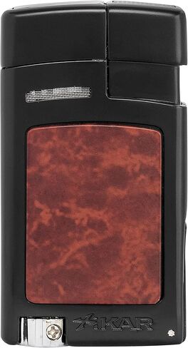 ولاعة لهب جيت من شيكار فورتي، ثقب سيجار قابل للطي 7 مم، مقياس وقود أحمر اللون، تصميم مستوحى من القضيب الساخن، إدراج زخرفي عالي اللمس، أسود مع إدراج عقدة in Kuwait