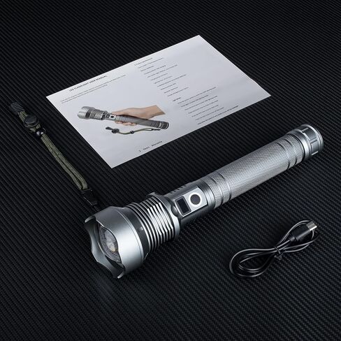 NiaoChao Flashlights High Lumens Rechargeable, 900000 Lumens Brightest LED FlashLight, 10000 Large Capacity, 5 Modes, IPX7 Waterproof, Powerful Flash light with LCD Display for Camping Home Gift in Saudi Arabia