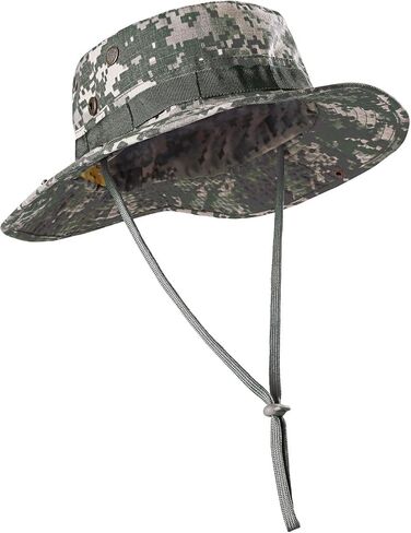 Kolumb Unisex Military Boonie Hat- Premium Soft Cotton & Polyester Fabric, Sturdy Stitching Wide Brimmed Mens & Womens Boonie Hat- Top Camo Bucket Hat In Attractive Colors For Sports Fishing Beach, Light Green in Saudi Arabia