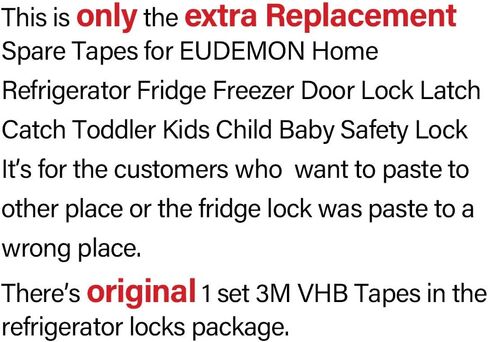 أشرطة VHB البديلة البديلة (× 1) لثلاجة المنزل والثلاجة والفريزر وأبواب قفل للقبض للأطفال الصغار والأطفال الصغار in Kuwait