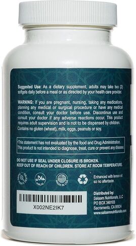 Salaam Nutritionals Halal Fish Oil, Burpless, Omega 3 DHA+ EPA 2,000mg for Heart, Eye, Brain and Joint Health. in Kuwait