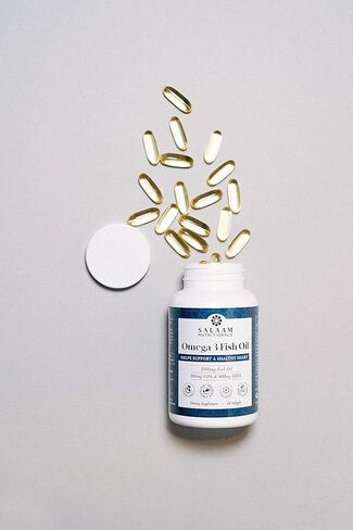 Salaam Nutritionals Halal Fish Oil, Burpless, Omega 3 DHA+ EPA 2,000mg for Heart, Eye, Brain and Joint Health. in Kuwait