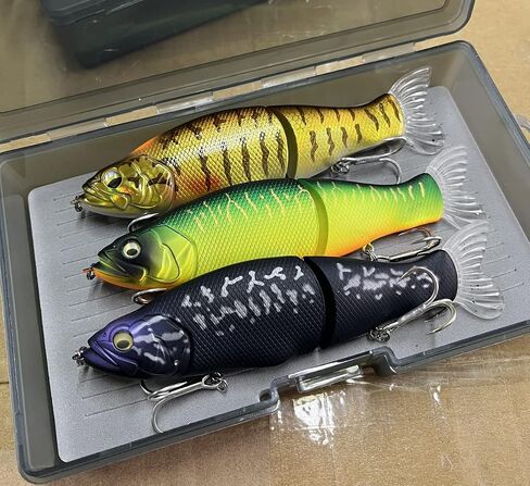 Proaovao Lifelike 3 Fishing Lures for Bass Trout Perch- Jointed Swimbait Hard Bait Freshwater Saltwater Fishing Gear Tackle Lures Kit in Saudi Arabia