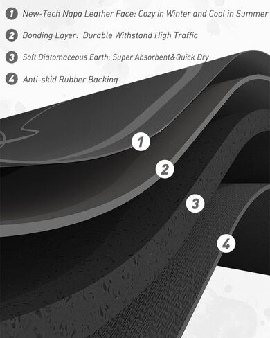 tchdio-حمام حصيرة البساط 17 "× 27" لينة الأرض دياتومي غير زلة سريعة الجافة المطاط المدعومة الأسود الحمام البساط حصيرة ماصة الحصول على عارية حمام حصيرة البساط للحمام أرضية سهلة التنظيف باثمات in Kuwait