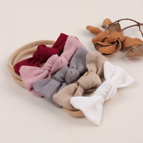 عصابات رأس من النايلون للفتيات الصغيرات من VOBOBE، أقواس شعر من الكتان، أربطة شعر مرنة محايدة للأطفال حديثي الولادة، مجموعة من 14 قطعة (النوع B) in Kuwait