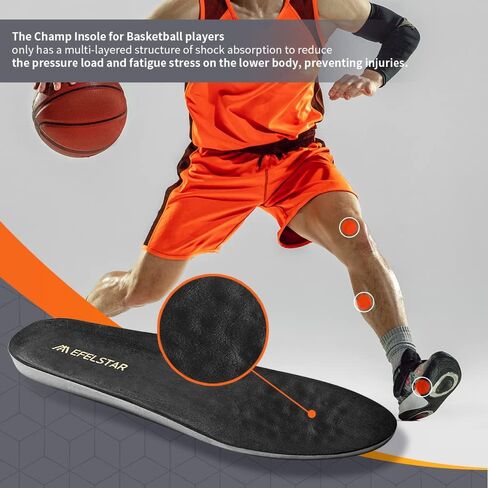 Sport Athletic Shoe Insoles for Basketball Shock Absorption Inserts Performance Insoles Comport Insoles WOODSAIR Champ Insole (8.5-9 Women / 7.5-8 Men) in Saudi Arabia