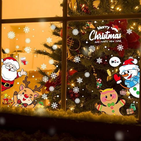 ملصقات نافذة عيد الميلاد، 10 ورقات ملصقات ندفة الثلج مزدوجة الجوانب قابلة لإعادة الاستخدام في فصل الشتاء لعطلات الشتاء ملصقات نافذة بيضاء لعيد الميلاد لحفلات عيد الميلاد in Kuwait