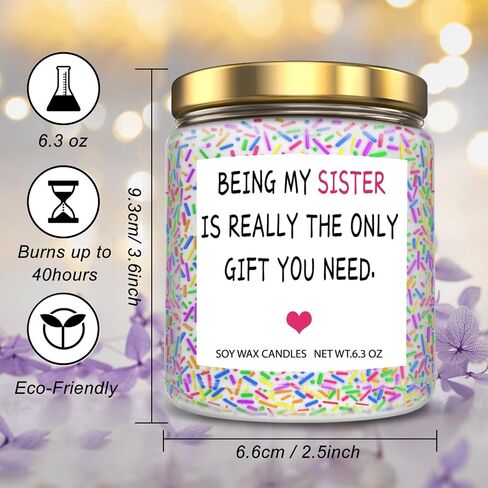 Birthday Gifts for Women Sister Gifts for Sister Best Friends Sister Gifts from Sister Thank You Gifts for BFF Bestie Clove Scented Soy Candles Gifts for Her Friendship Gifts in Saudi Arabia