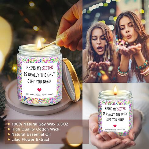 Birthday Gifts for Women Sister Gifts for Sister Best Friends Sister Gifts from Sister Thank You Gifts for BFF Bestie Clove Scented Soy Candles Gifts for Her Friendship Gifts in Saudi Arabia