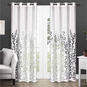 Exclusive Home Wilshire Burnout Sheer Grommet Top Curtain Panel Pair, 54"x84", Winter White in Saudi Arabia