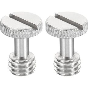 PATIKIL 3/8"-16 Thread 19mm Length Camera Quick Release Screw Tripod Screw, 2 Pack Stainless Steel Flat Slot Screws for DSLR Camera Rig Accessories, Silver in Saudi Arabia