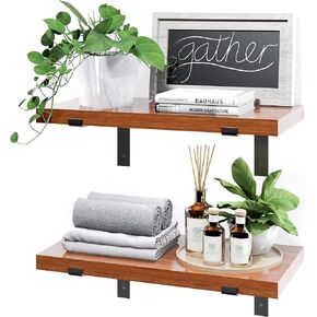 Floating Shelves Wall Shelves, Bathroom Shelves for Wall Decor, Set of 2 Wall Shelves for Bedroom, Wood Shelves Wall Mounted Shelves for Wall Storage, Hanging Shelves, Wood Floating Shelves Bathroom in Saudi Arabia