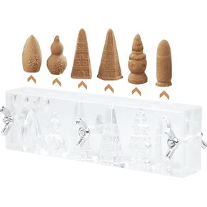 ايه بي كرو قالب مخروط بخور اكريليك مع 6 فتحات بتدفق عكسي على شكل برج لصنع البخور لمحبي الحرف اليدوية in Kuwait