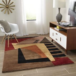 Momeni Rugs New Wave Collection, 100% Wool Hand Carved & Tufted Contemporary Area Rug, 2'6" x 8' Runner, Pomegranat in Kuwait
