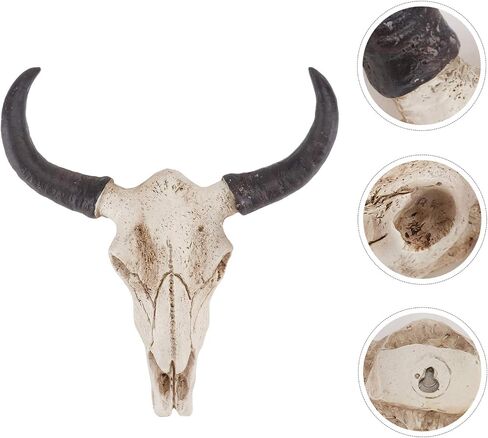 Longhorn Horns Skull Cow Skull Wall Hanging Halloween Animal Skull Wall Hanging Skull Wall Sculpture Faux Longhorn Wall Hanging Skull Resin Bull Horn Figurines Ornaments in Saudi Arabia