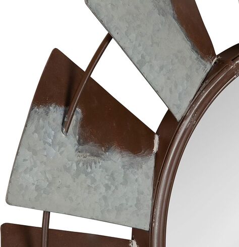 Kate and Laurel Millbrook Windmill Metal Wall Mirro, 32" Diameter, Silver in Saudi Arabia