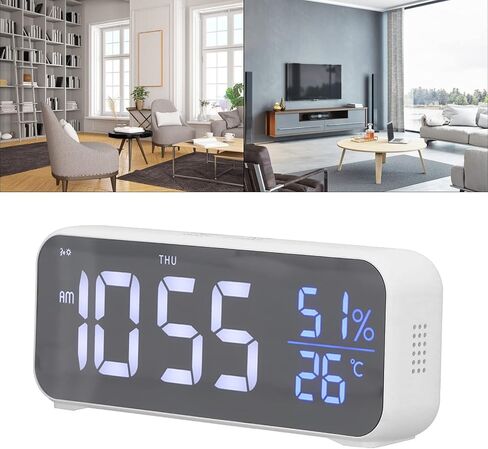 V بيست لايف ساعة منبه رقمية، ساعة بجانب السرير مع شاشة LED خلفية، صوت قابل للتعديل، غفوة 5 دقائق، 12/24 ساعة، فهرنهايت/درجة مئوية، منفذ USB، للطلاب والكبار والمكتب وغرفة النوم in Saudi Arabia