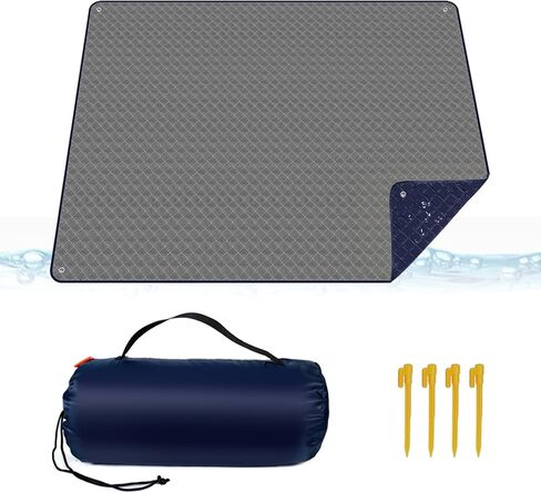 Waterproof Outdoor Blankets for Sports Events,Picnic,Camping Hiking and Travel(Navy&Grey) in Kuwait