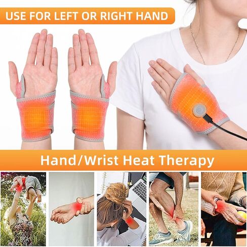 فانوير لفافة معصم حرارية لتخفيف الام التهاب المفاصل، وسادة تدفئة كهربائية للمعصم للنفق الرسغي والتهاب الاوتار والمعصم وآلام المفاصل وتسخين سريع 10 ثوان لليد اليسرى واليمنى in Kuwait