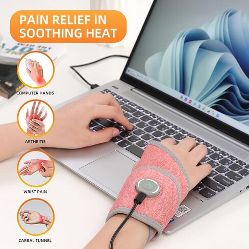 فانوير لفافة معصم حرارية لتخفيف الام التهاب المفاصل، وسادة تدفئة كهربائية للمعصم للنفق الرسغي والتهاب الاوتار والمعصم وآلام المفاصل وتسخين سريع 10 ثوان لليد اليسرى واليمنى in Kuwait