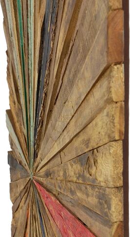 Deco 79 Rustic Teak Wood Abstract Wall Decor, 39" x 1" x 18", Brown in Kuwait